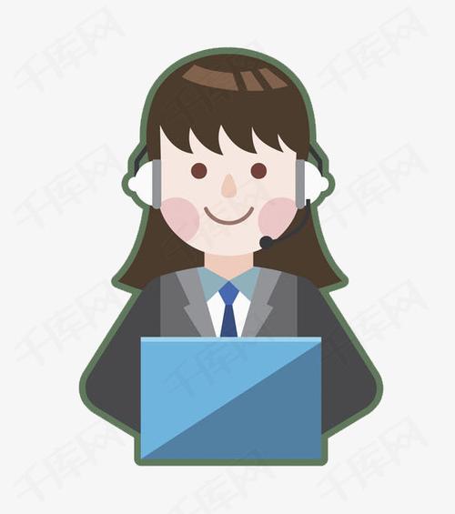 电话接听员女人漂亮的客服接听员工作的电脑  