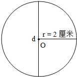 画一个直径为4厘米的圆,并用字母标出它的一条直径,一