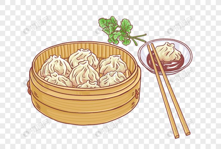 手绘美食灌汤包