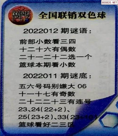 双色球2022012期全国联销图迷