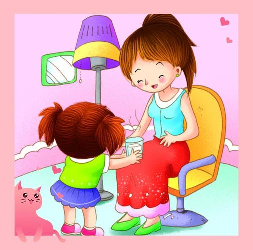 我的好妈妈下班回到家,劳动了一天多么辛苦呀,妈妈,妈妈快坐下,请您