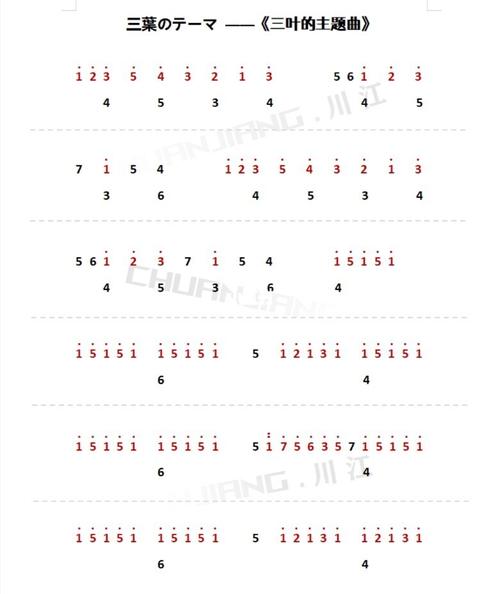 三葉のテーマ ——《三叶的主题曲》_光遇_琴谱_娱乐_音乐_音乐其他