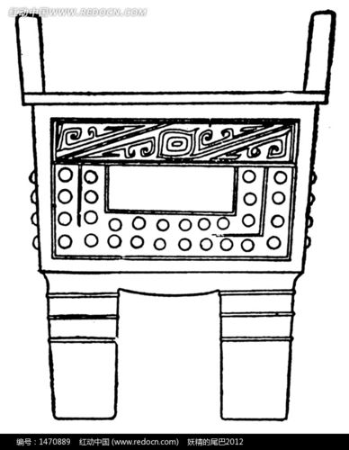 古代铜鼎矢量图