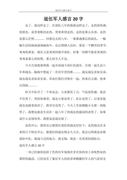 退伍军人感言20字doc