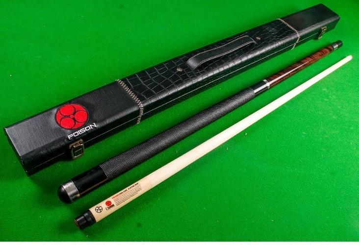 [好评好店]美洲豹毒药av原木黑八九球桌球杆 -台球杆