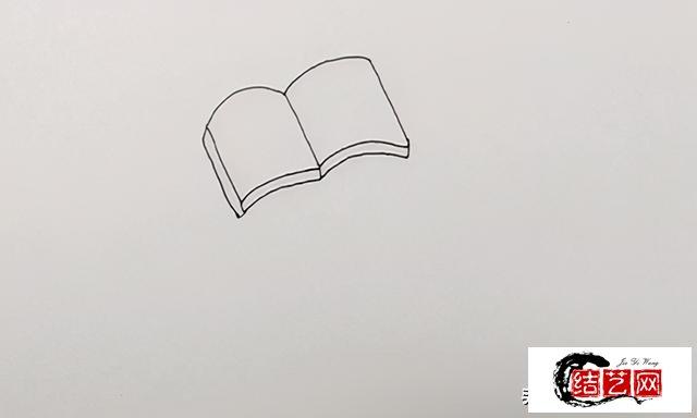 立体书本简笔画步骤图解,卡通彩色书本简单笔画方法