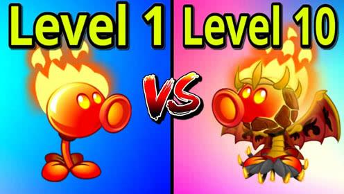 植物大战僵尸里面的火焰豌豆射手简笔画