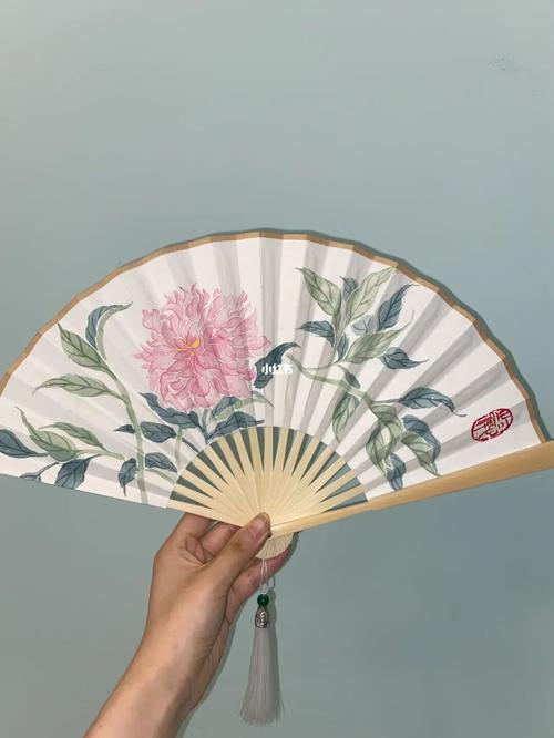 手绘折扇_扇子_手绘_牡丹_文化_绘画