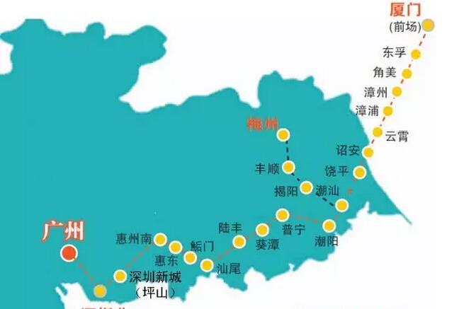 梅汕高铁先行段月底开工,建成3小时至广州