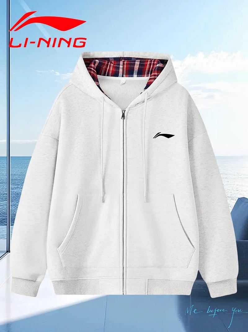 李宁美式连帽卫衣春秋新款潮牌那生外套上衣