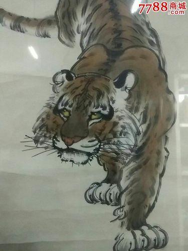 著名画家严斌老虎