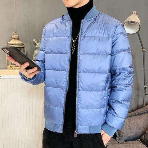 轻薄羽绒服男短款大码立领超薄轻便中青年保暖防寒白