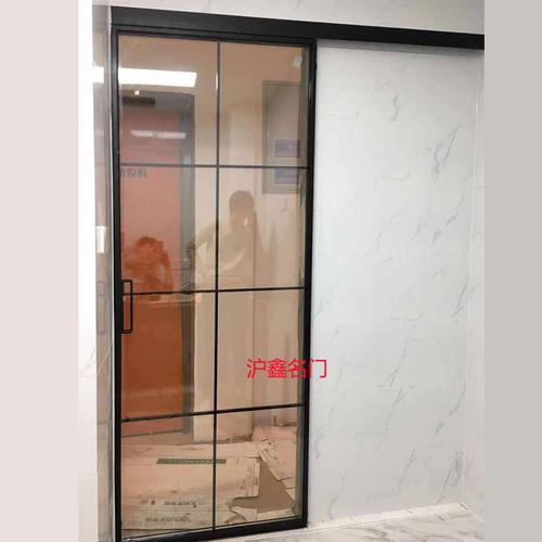 定制单扇吊轨推拉门厨房移门窄边隔断卫生间磨砂长虹玻璃合金推门