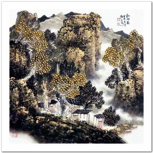 溪山欲雨.山水画作品赏析---张树立图