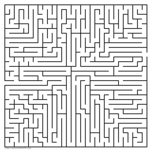迷宫图片(高难度)[6p]_字符图形简笔画(涂色图片)