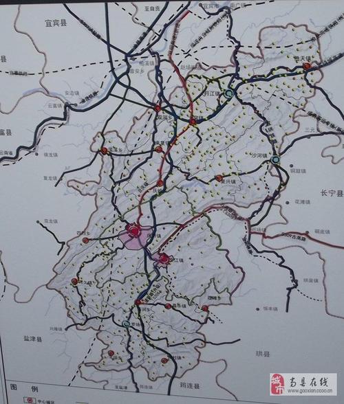 高县村镇分布规划图; 宜宾规划图; 高县城市总体规划火热出炉!