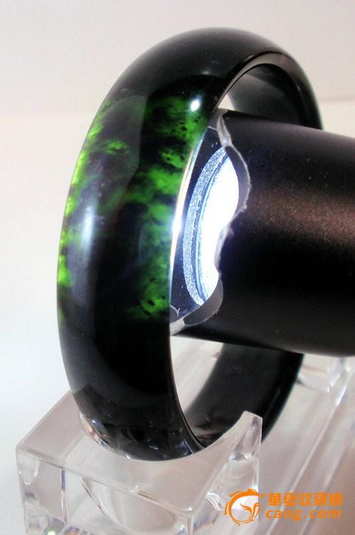 新疆和田玉纯天然黑碧玉手镯正品有瑕疵-11#【特价】