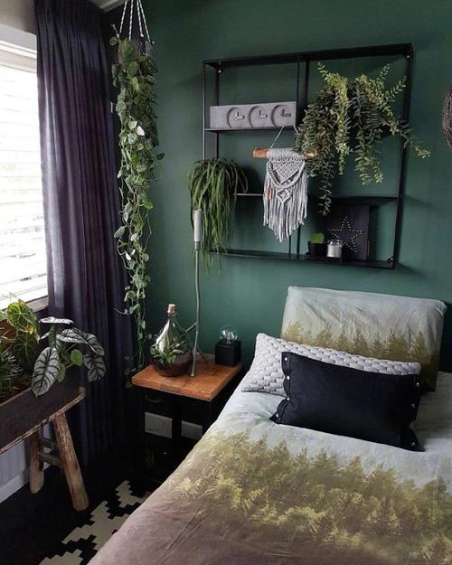 78㎡森系复古风卧室装修效果图