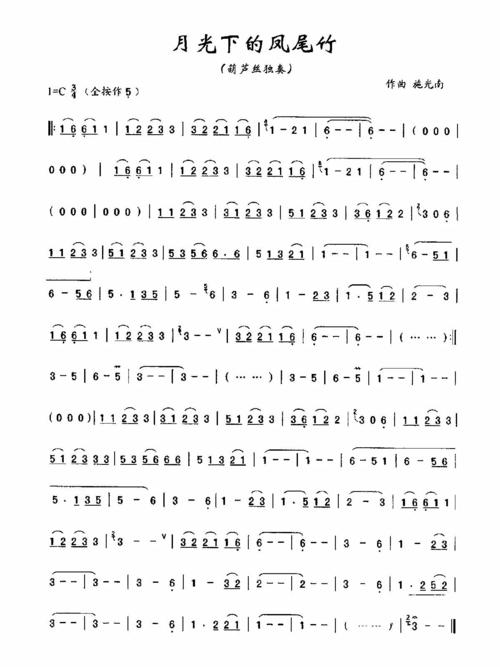 月光下的凤尾竹小郝c调葫芦丝演奏