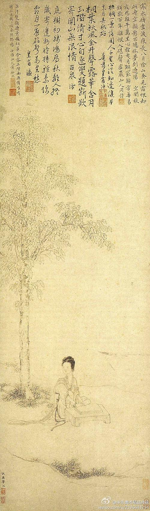 明 仇英《捣衣图》 &mdash;&mdash; 纸本水墨,28.2 &times; 95.