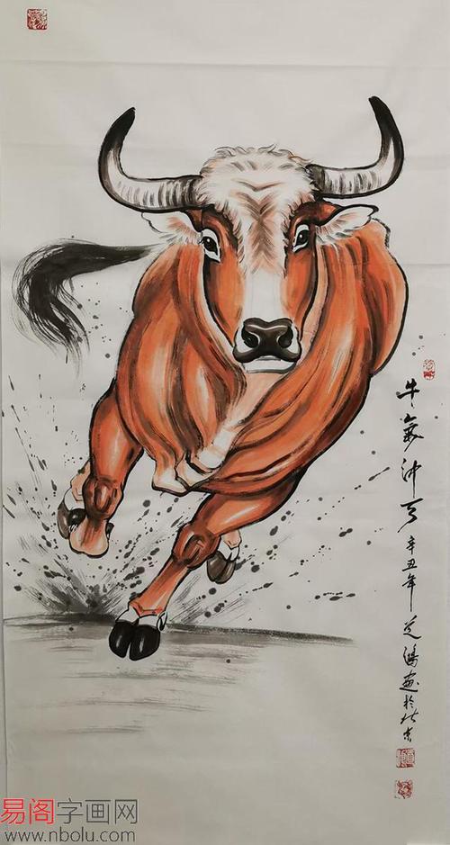 牛年将至,一幅国画牛挂画祝您牛气冲天