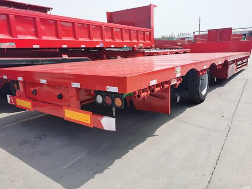 低平板挂车厂价直销13米75板车等宽3米