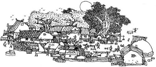 稻田野简笔画