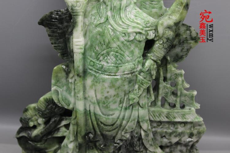 武财神关公 独玉人物独山玉雕玉器摆件摆设玉石雕刻巧