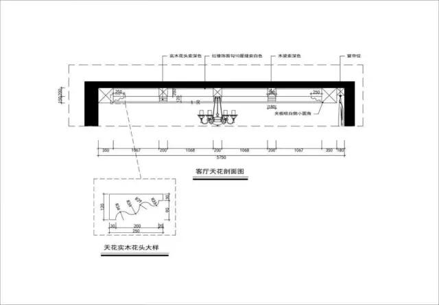 客厅吊顶剖面图