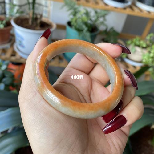 半山半水红翡飘花翡翠手镯_翡翠手镯_水红_水润_时尚