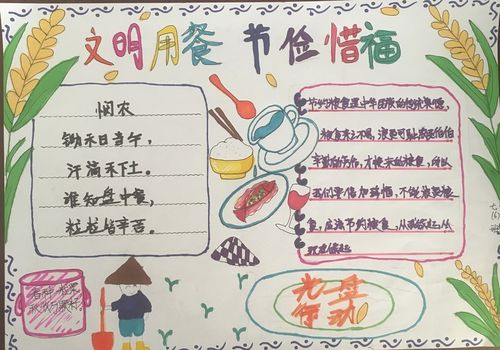 新乐市承安中学开展文明用餐节俭惜福手抄报活动18