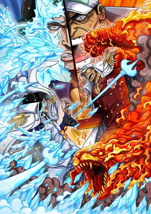 海贼王冰与火的碰撞青稚大战赤犬