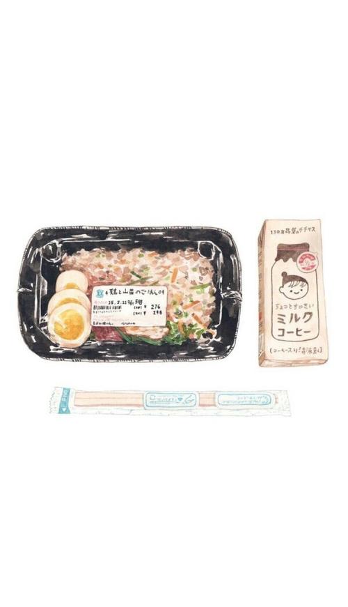 手绘食物便当