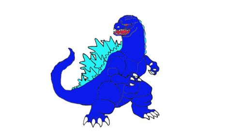 哥斯拉简笔画的步骤