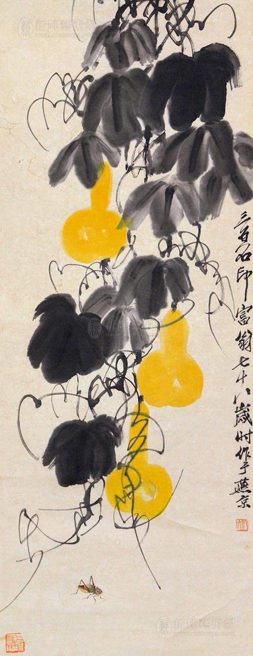 齐白石葫芦草虫
