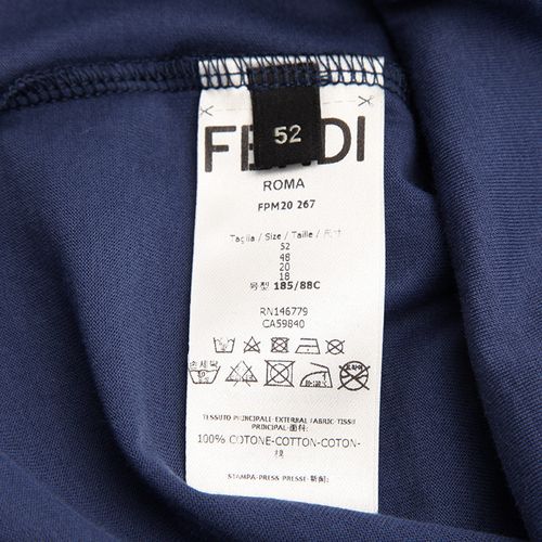 fendi/芬迪 简约 时尚 深蓝色 男士短袖t恤 faf511 a2uz f0qb0 fe