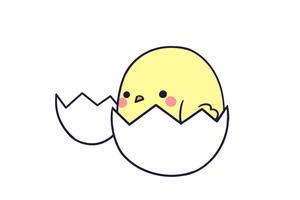 破壳小鸡简笔画大全