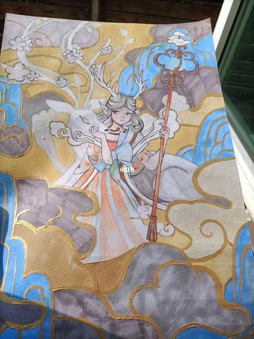 瑶 遇见神鹿_绘画_画画_潮流_潮流艺术_潮流插画