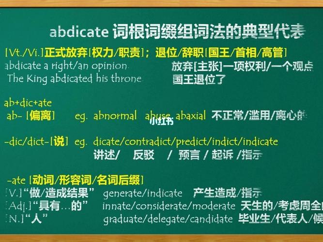 英语  词根词缀集大成者abdicate_英语_英语学习