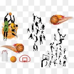 篮球运动员剪影素材