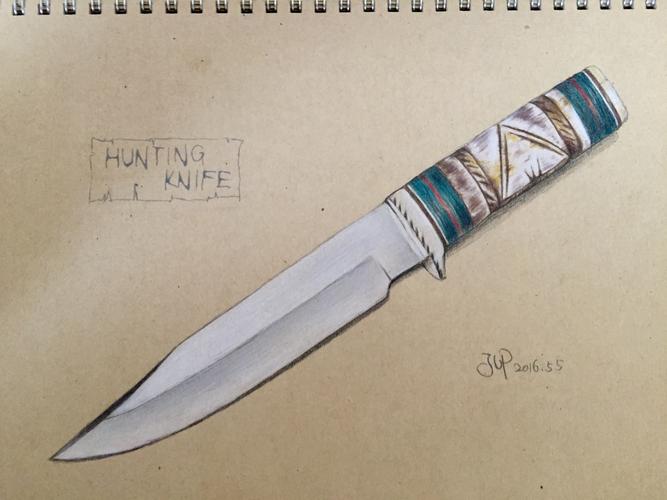 hunting knife 彩铅绘画