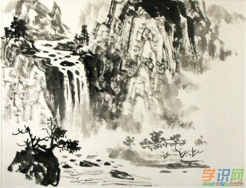 传统水墨山水画作品