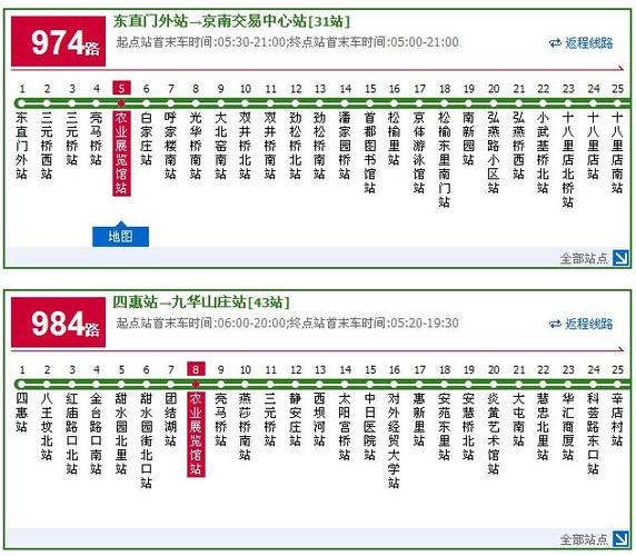 全国农业展览馆周边公交车线路