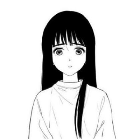 2020手绘黑白漫画情侣头像一男一女分开