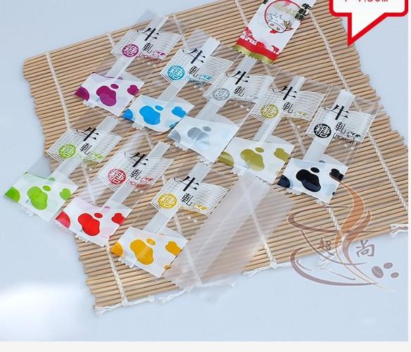 190至200枚/包彩色牛轧糖包装糖纸塑料袋单粒装透明糖果纸包装纸