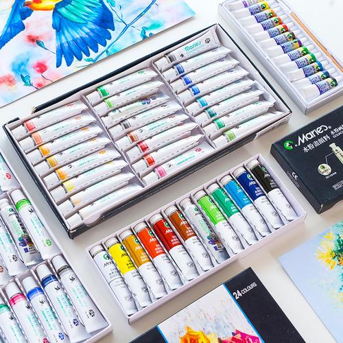 水粉颜料 鸣志办公专营店 色绘画初学者画画马力水粉画套装儿童涂鸦