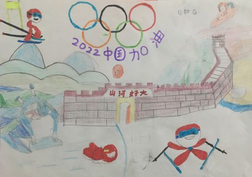 张会亭中学迎接冬奥从我做起主题绘画作品