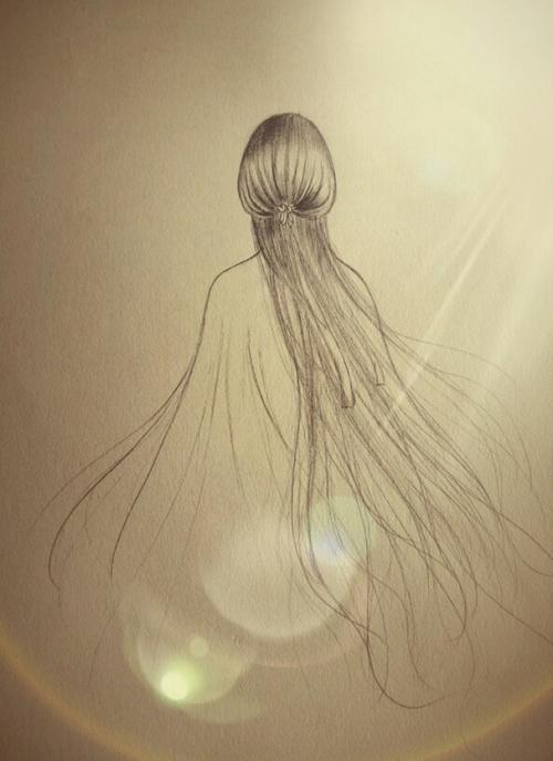 求几张这样的图片,线条勾勒出的古风女子侧面!