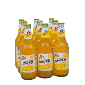 精选好货汉斯小木屋果啤整箱9瓶装菠萝啤橙味汽水碳酸饮料陕西西安