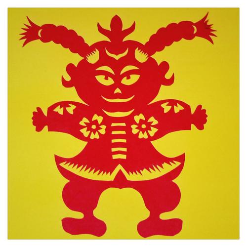 乌市第56中学"中国红·抓髻娃娃战疫情"学生剪纸作品为新疆加油!